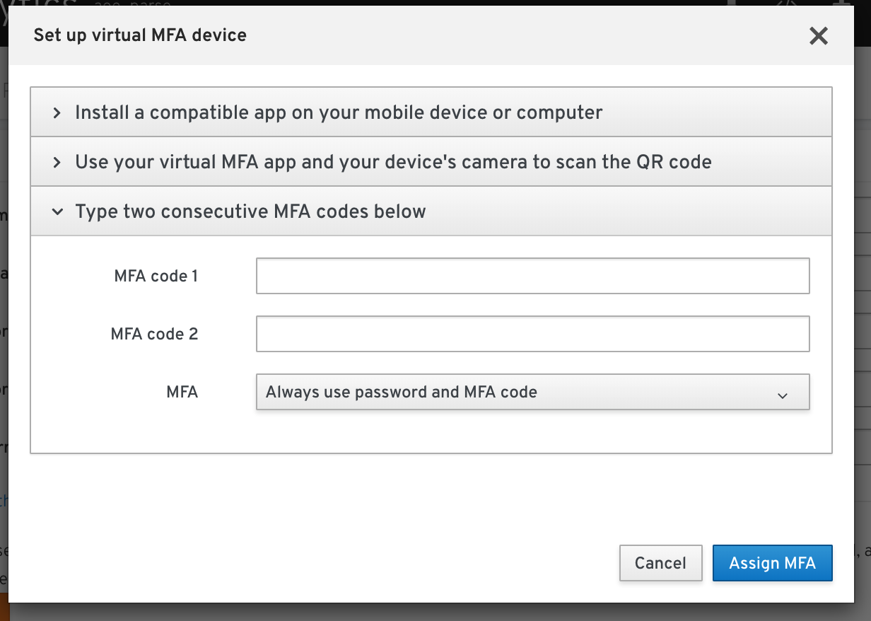 Login MFA options