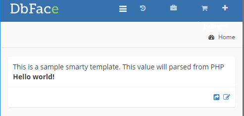 Sample Controller-View PHP application in DbFace